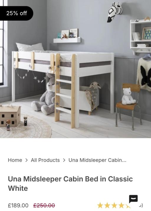 Buy & Sell West Midlands Dudley - Photos for Una Midsleeper Cabin Bed in Classic White