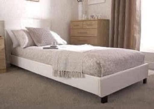 Buy & Sell South Yorkshire Rotherham - Photos for SINGLE FAUX LEATHER BED IN A BOX BEDSTEAD