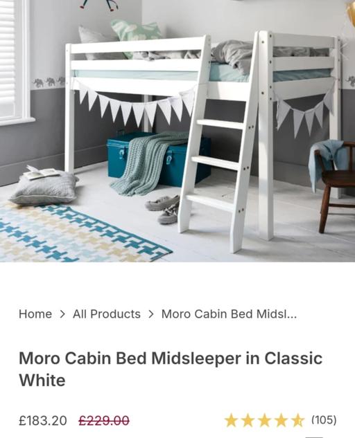 Buy & Sell West Midlands Dudley - Photos for Moro Cabin Bed Midsleeper in Classic White