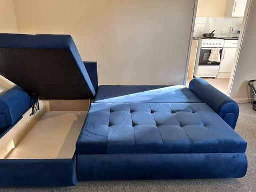 Buy & Sell Brent East Lane Business Park - Brent - Photos for Blue Berlin Sofabed & Ottoman 