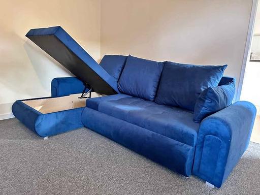 Buy & Sell Brent East Lane Business Park - Brent - Photos for Blue Berlin Sofabed & Ottoman 