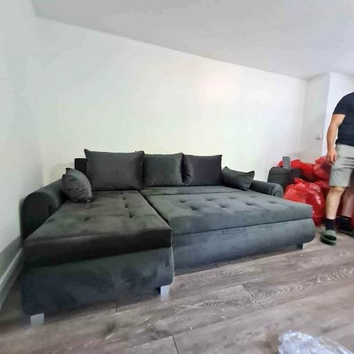 Buy & Sell Brent East Lane Business Park - Brent - Photos for Black Plush Velvet Berlin Sofa Bed Near Me!!!