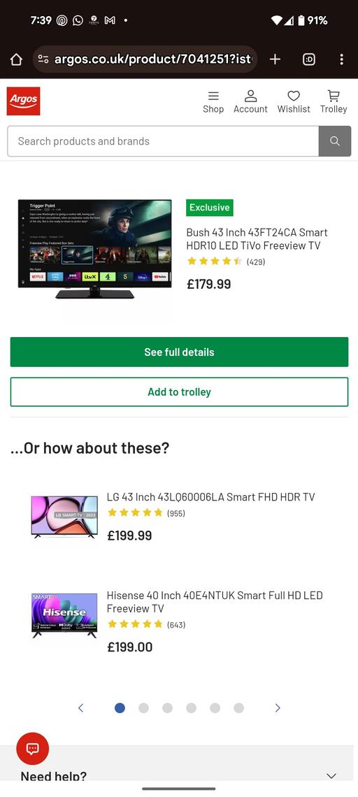 Buy & Sell Surrey Epsom and Ewell - Photos for bush smart TV