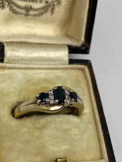 Buy & Sell West Midlands Wolverhampton - Photos for 9ct gold hallmarked black stone/diamond ring