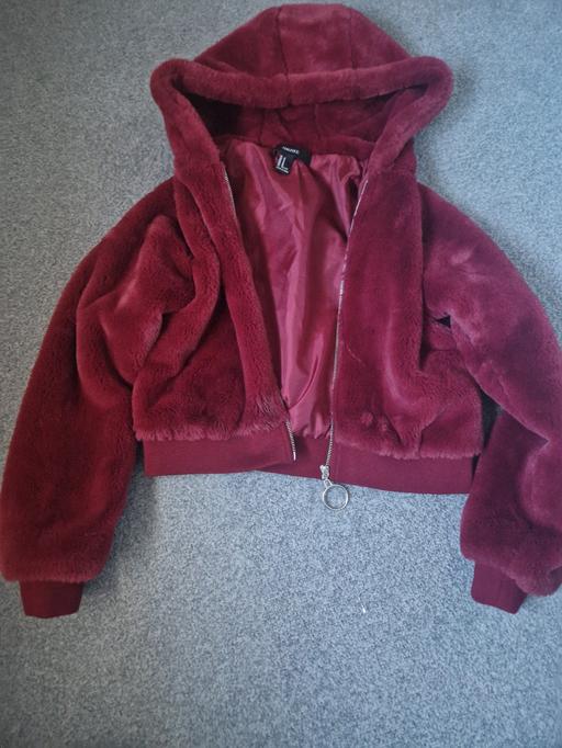 Buy & Sell South Yorkshire Sheffield - Photos for red maroon fluffy coat size 10