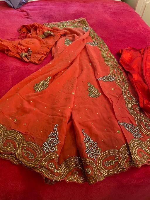 Buy & Sell West London Hillingdon - Photos for Two Tone orange Chiffon Saree