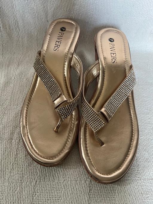 Buy & Sell Bedfordshire Central Bedfordshire - Photos for Pavers Ladies Embellish Wedge Sandals Size 8