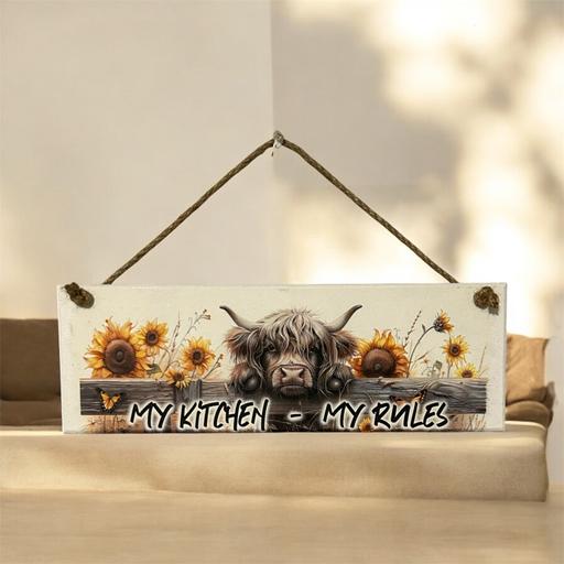 Buy & Sell Staffordshire Stoke-on-Trent - Photos for Highland Cow Wooden Hanging Plaque