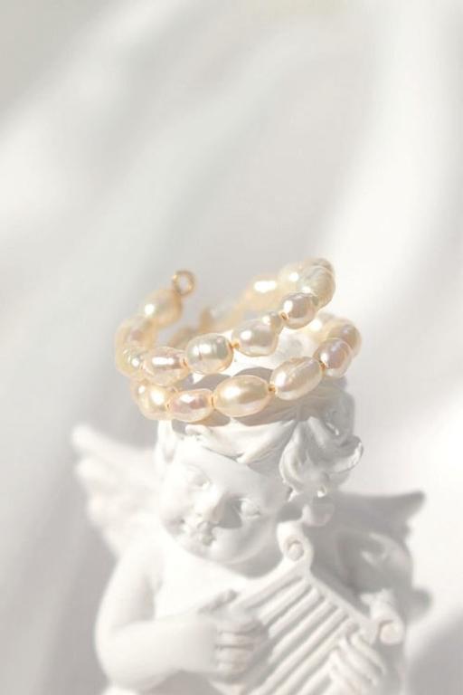 Buy & Sell Glasgow Whiteinch - Glasgow - Photos for 18K Freshwater Pearls Spiral Adjustable Ring