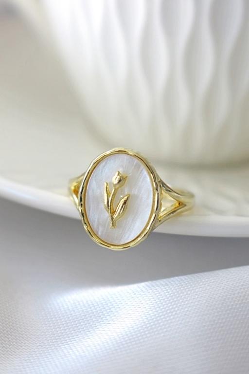 Buy & Sell Glasgow Whiteinch - Glasgow - Photos for 24K Chunky Pearly Flower Adjustable Ring