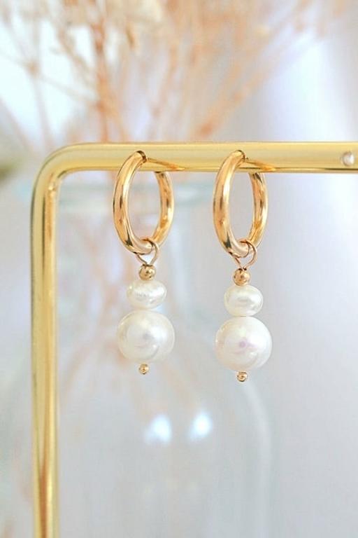 Buy & Sell Glasgow Whiteinch - Glasgow - Photos for 24K Freshwater Pearls Baroque Dangle Hoops