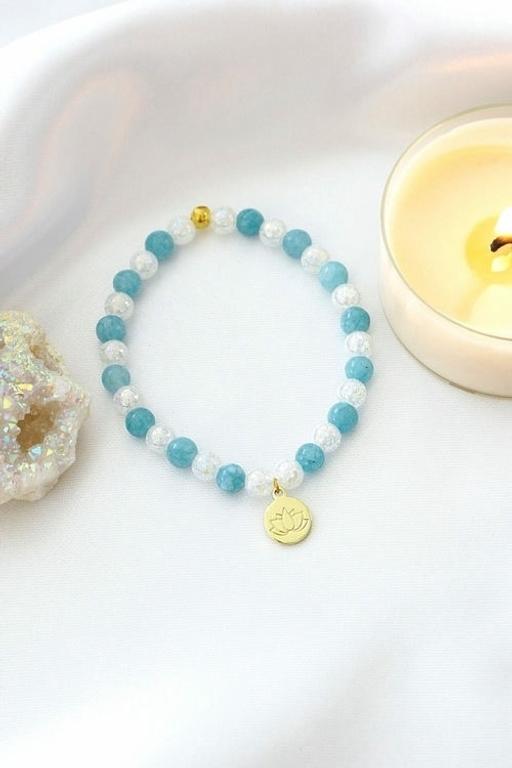 Buy & Sell Glasgow Whiteinch - Glasgow - Photos for Aquamarine Elastic Bracelet | 24K Lotus