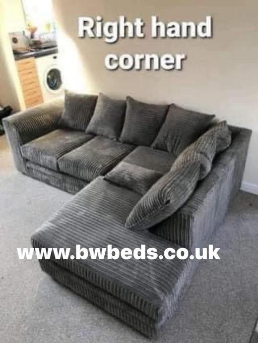 Buy & Sell South Yorkshire Rotherham - Photos for Byron corner sofa in grey jumbo cord