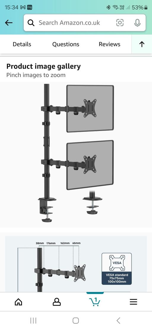 Buy & Sell West Yorkshire Leeds - Photos for duel monitor arm