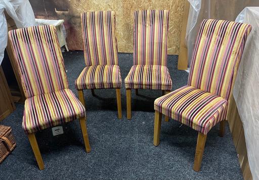 Buy & Sell North Yorkshire Barkston Ash - North Yorkshire - Photos for Set of 4 striped dining chairs with oak legs