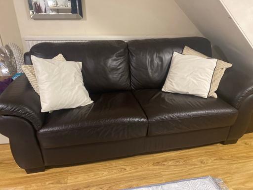 Buy & Sell Worcestershire Wyre Forest - Photos for Brown leather sofa