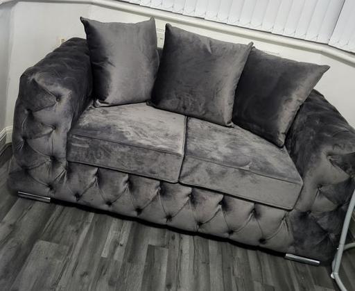 Buy & Sell West Midlands Birmingham - Photos for 3 + 2 seater Sofas- Dark Grey - Button finish