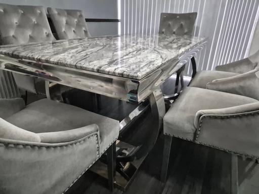 Buy & Sell West Midlands Birmingham - Photos for Marble dining table - Grey - 6 Seater