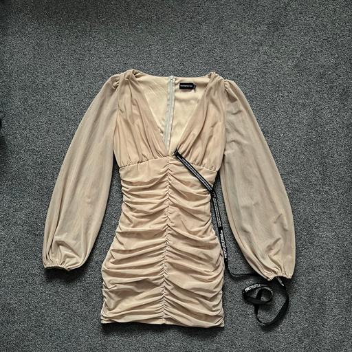 Buy & Sell Surrey Epsom and Ewell - Photos for Beige ruched mesh mini dress size 8