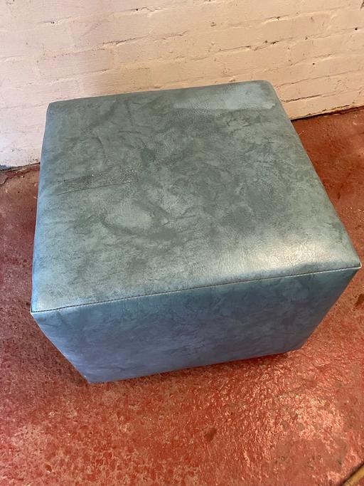 Buy & Sell Shropshire Telford and Wrekin - Photos for Pouffe/Stool Blue Leather Look