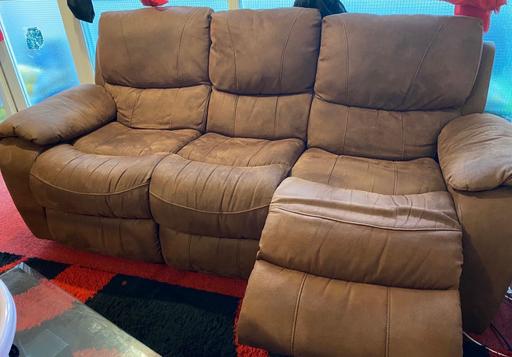 Buy & Sell West Midlands Birmingham - Photos for 2x Suede 3 seater brown recliner sofa