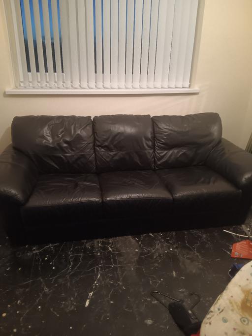 Buy & Sell West Midlands Walsall - Photos for 3 seater black settee