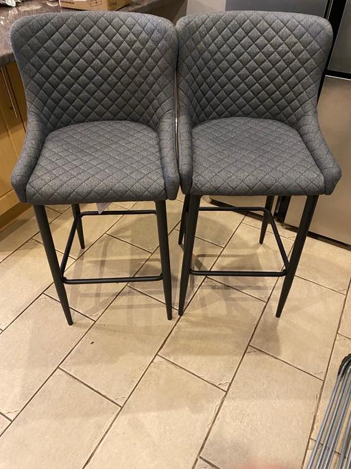 Buy & Sell West Midlands Walsall - Photos for 2 Grey Bar Stools