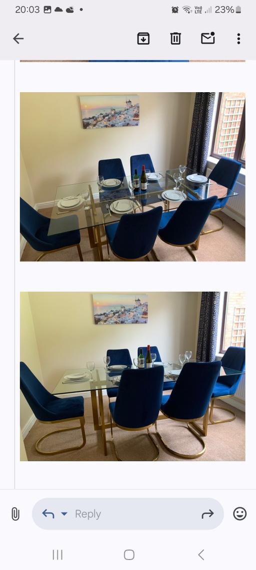 Buy & Sell Staffordshire Stafford - Photos for Glass dining table 6 chairs