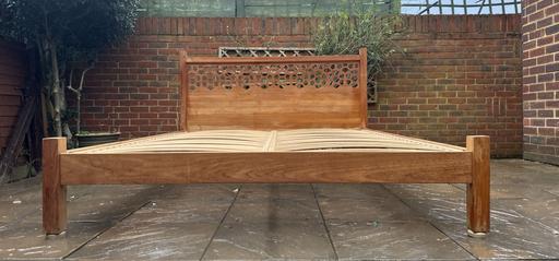 Buy & Sell Surrey Spelthorne - Photos for Hand carved Solid Wood EU King Bed Frame