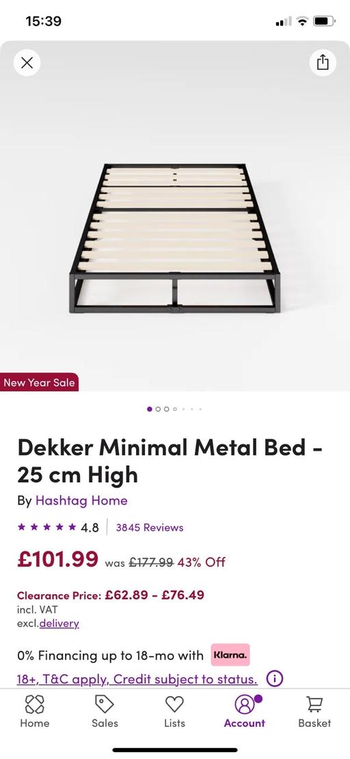 Buy & Sell Essex Tendring - Photos for Black metal minimal double bed frame