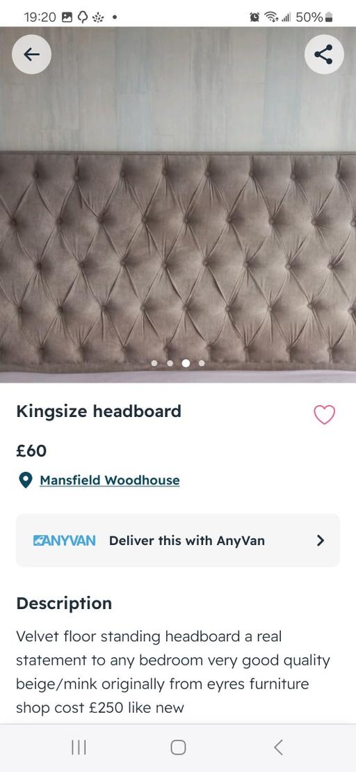 Buy & Sell Nottinghamshire Mansfield - Photos for kingsize headboard