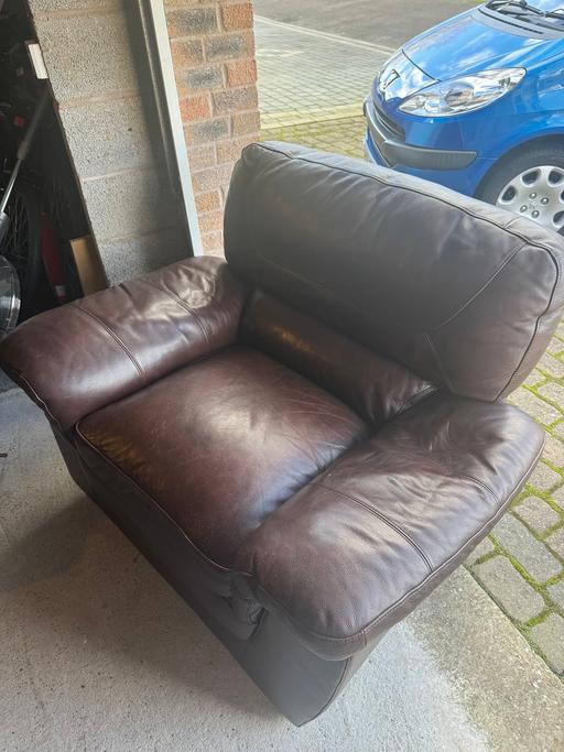 Buy & Sell West Midlands Solihull - Photos for 3 piece brown leather sofa