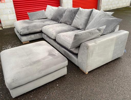 Buy & Sell South East London Woolwich - South East London - Photos for Grey large left hand velvet chaise sofa