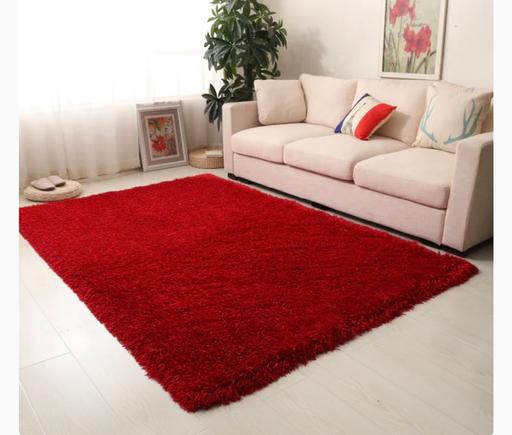 Buy & Sell Merseyside Liverpool - Photos for Burgundy Solid Shaggy Rug - Luxe Glimmer