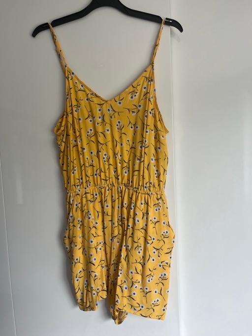 Buy & Sell West Sussex Worthing - Photos for H&M Yellow with Flowers Playsuit Size 12