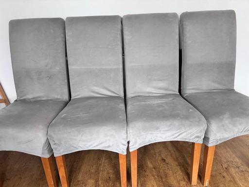 Buy & Sell West Midlands Sandwell - Photos for Bargain X4 Chairs with grey cover