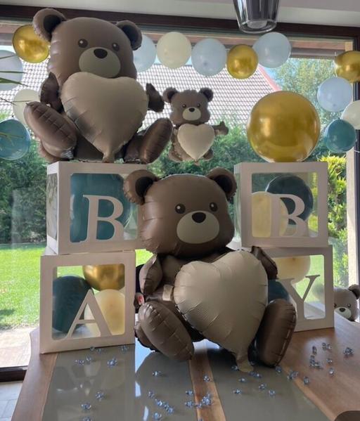 training West Midlands Birmingham - Photos for 66cm Personalised Teddy with Heart Balloon🤍🎈🧸