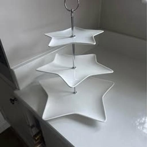 Buy & Sell Nottinghamshire Ashfield - Photos for John Lewis White 3 Tier Star ⭐ Cake Stand