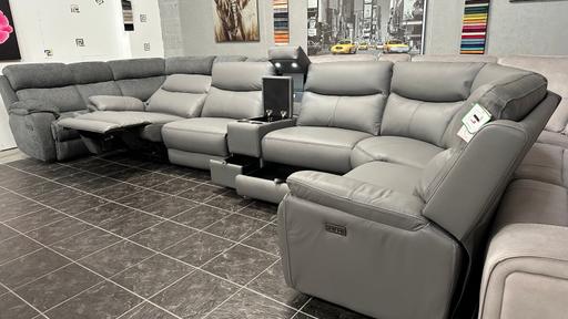 Buy & Sell Greater Manchester Bolton - Photos for Light grey real leather power recliner sofa