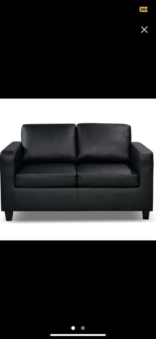 Buy & Sell South East London Plumstead - South East London - Photos for Small black leather sofa!🛋️