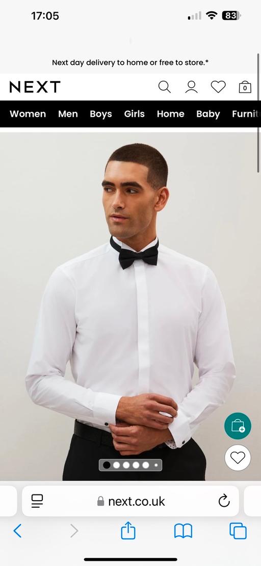 Buy & Sell West Midlands Coventry - Photos for Next Men's Slim Fit White Shirt & Bow Tie