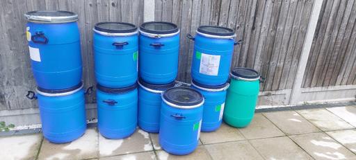 Buy & Sell East London East Ham - East London - Photos for Blue and green 60L shipping barrels.