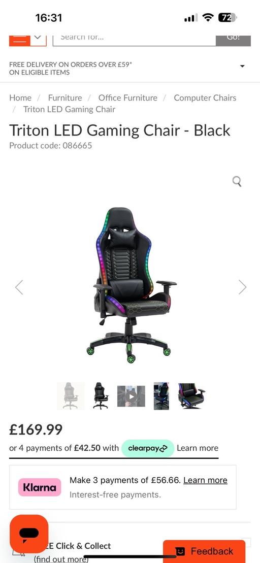 Buy & Sell West Midlands Dudley - Photos for Triton LED gaming chair