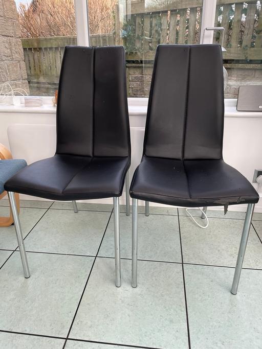 Buy & Sell West Yorkshire Bradford - Photos for Black faux leather dining chairs