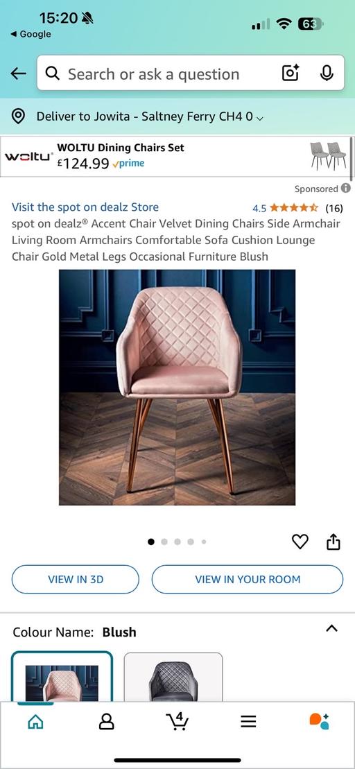 Buy & Sell Flintshire - Wales Saltney Ferry - Flintshire - Photos for Pink velvet chair