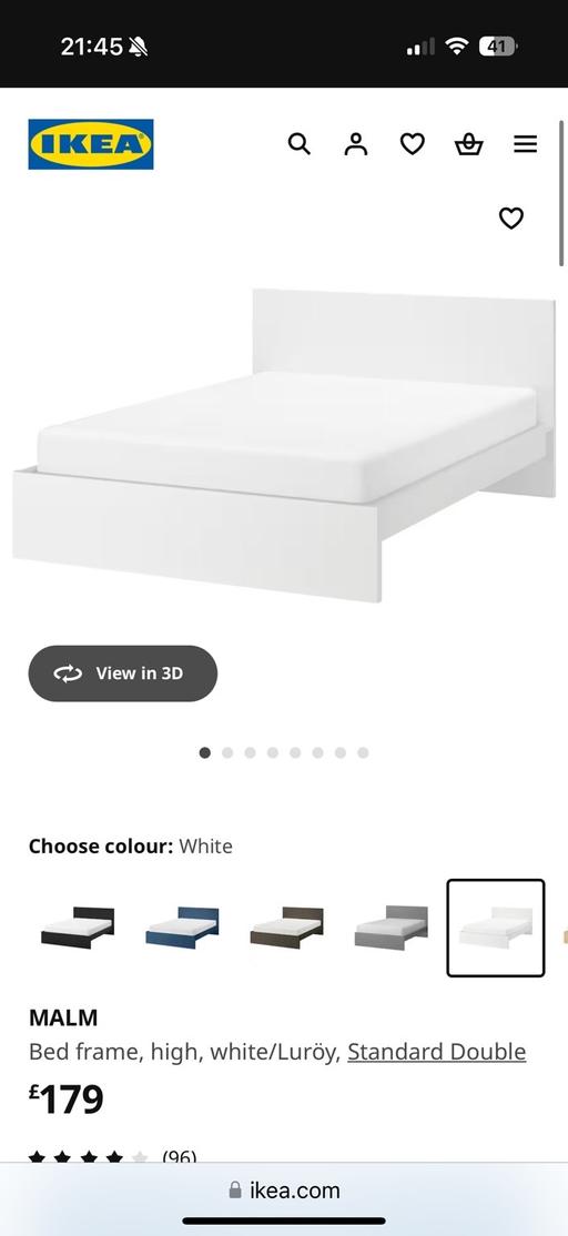 Buy & Sell West Midlands Birmingham - Photos for Ikea double bed (Malm) & Memory foam mattress