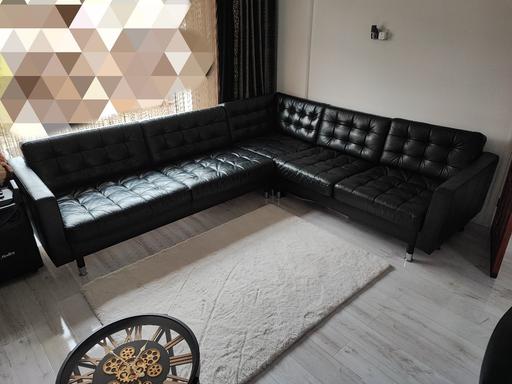 Buy & Sell Kent Gravesham - Photos for 5 seater sofa black leather