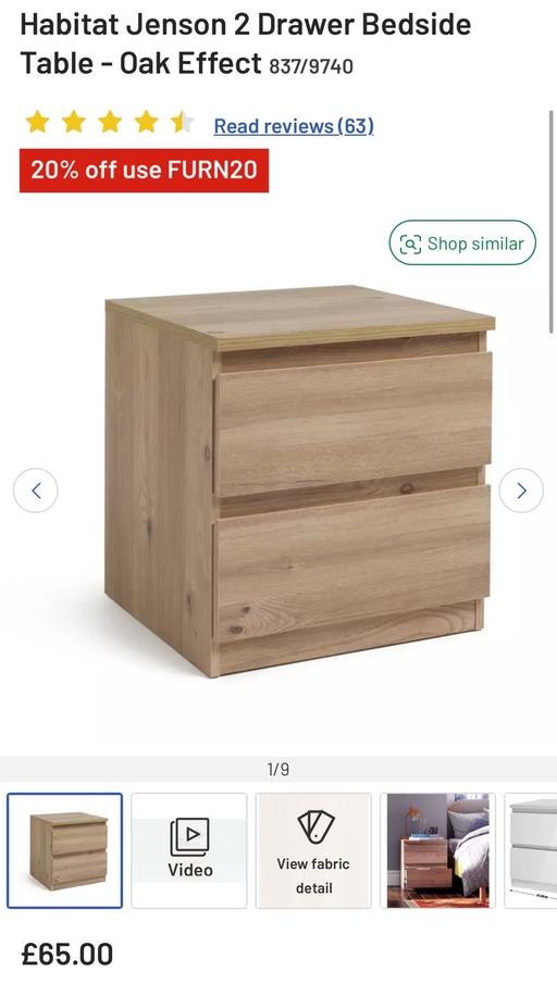 Buy & Sell Essex Epping Forest - Photos for 2 drawer bedside