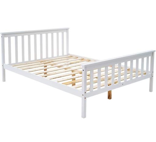 Buy & Sell West Midlands Birmingham - Photos for Double Bed Solid Wood Bed Frame White Wooden