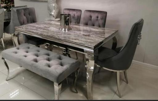 Buy & Sell County Durham Darlington - Photos for Marble Dining Table + Chairs + Bench